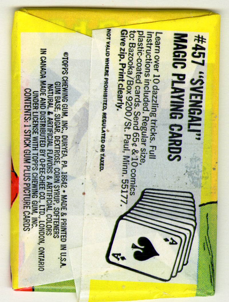 Kung Fu 1973 Topps Vintage Bubble Gum Sealed Card Pack (Svengali Magic Ad) - TvMovieCards.com