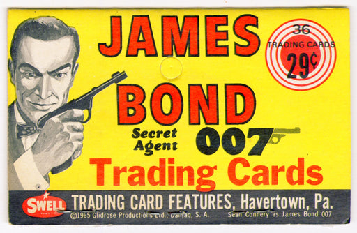 1965 Philadelphia James Bond 007 Thunderball 29¢ Wax Rack Pack Header Wrapper - TvMovieCards.com