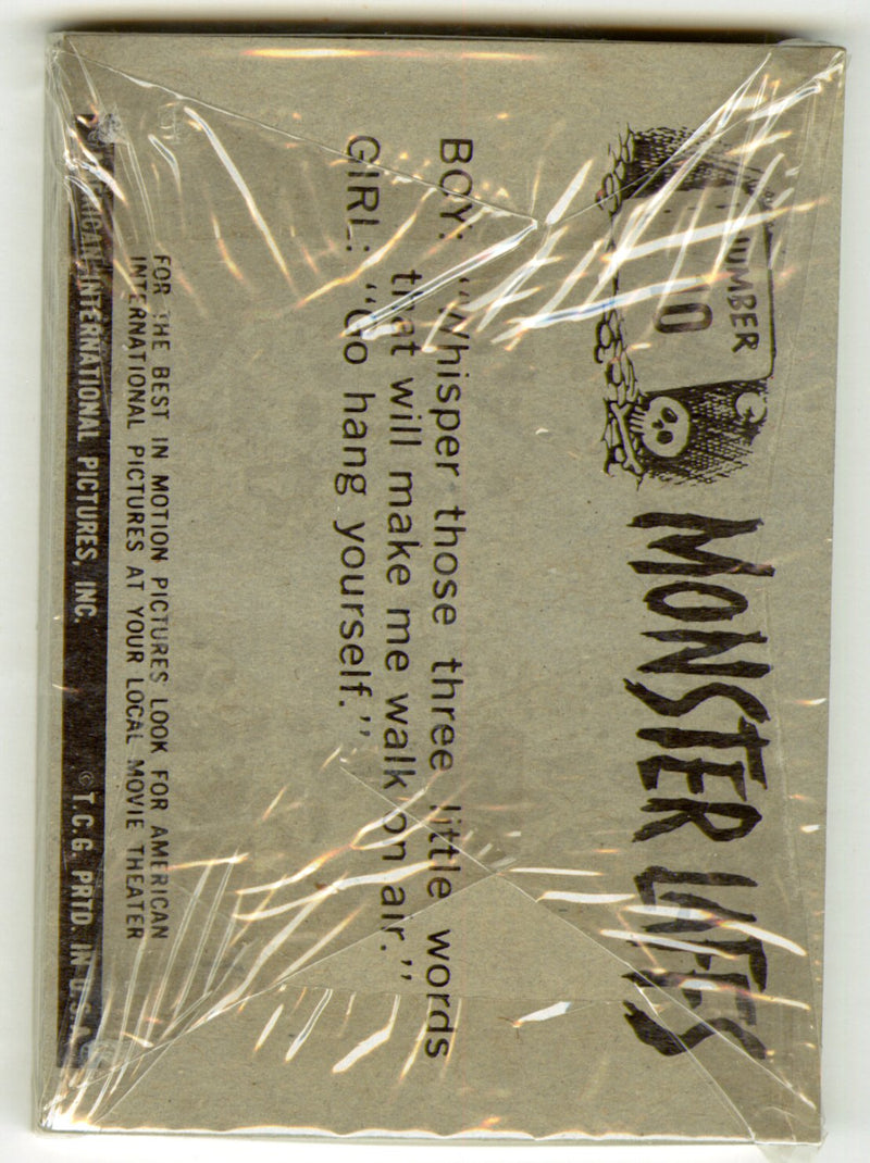1966 Monster Laffs Sealed Cello Trading Card Pack Topps #51 & #10 - TvMovieCards.com