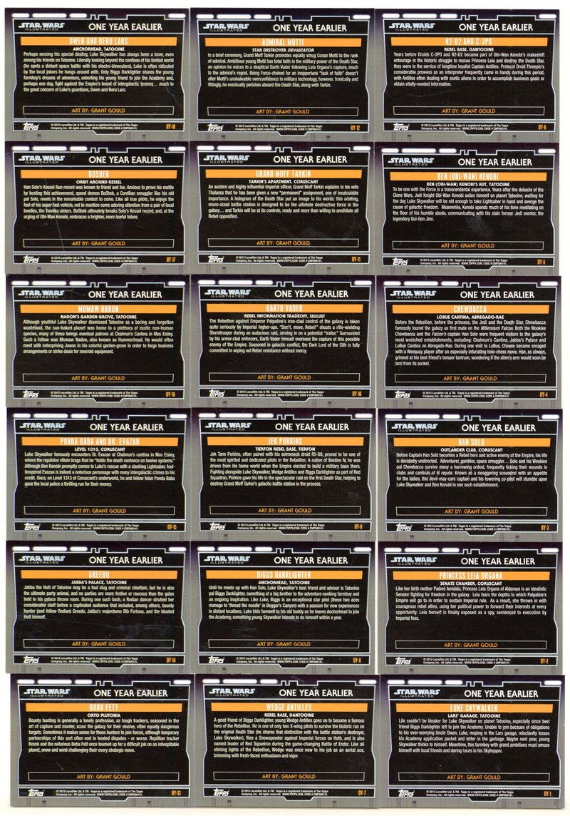 2013 Star Wars IA New Hope Illustrated One Year Earlier Chase Card Set OY-1/OY-1 - TvMovieCards.com