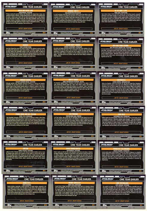 2013 Star Wars IA New Hope Illustrated One Year Earlier Chase Card Set OY-1/OY-18 - TvMovieCards.com