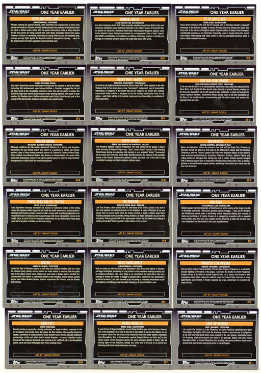 2013 Star Wars IA New Hope Illustrated One Year Earlier Chase Card Set OY-1/OY-1 - TvMovieCards.com