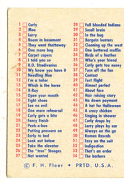 1959 Fleer Three Stooges White Back Checklist Card #64 Unmarked - TvMovieCards.com