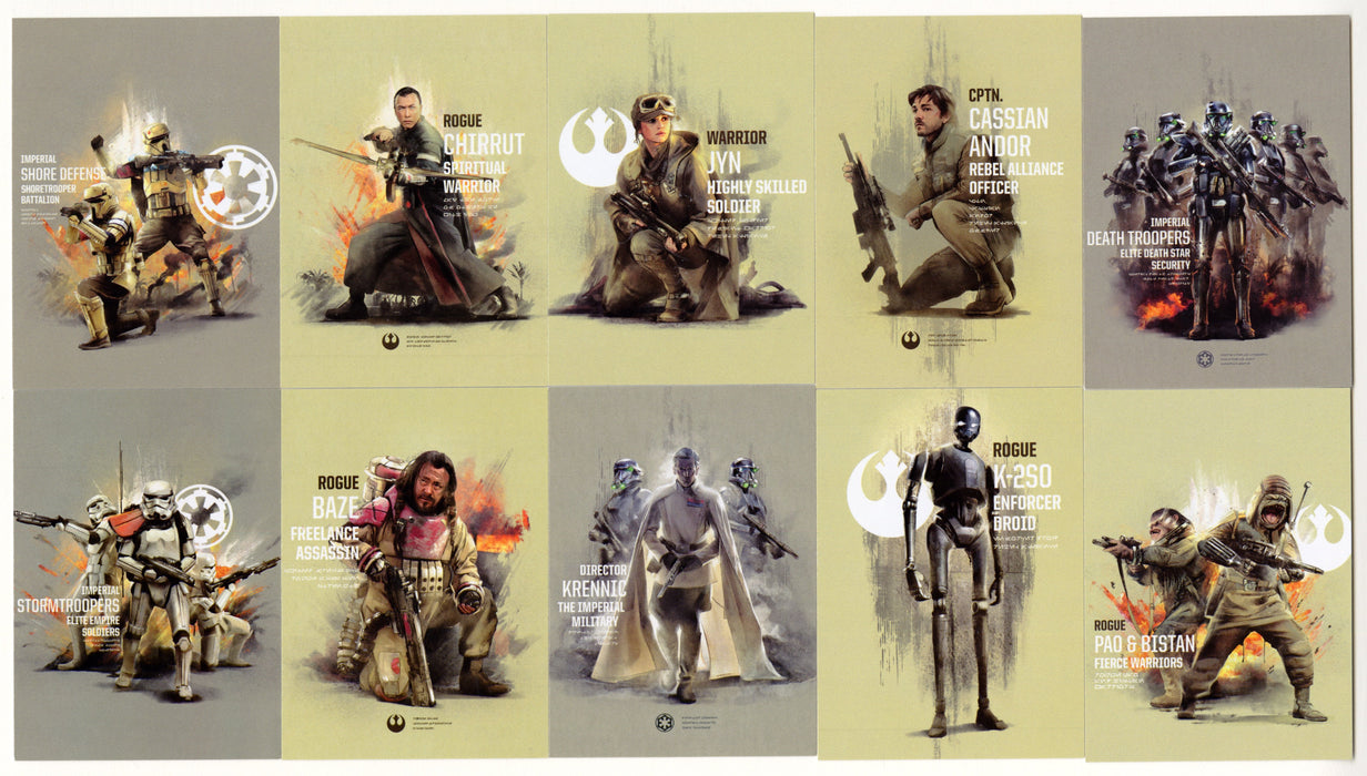 2017 Star Wars Rogue One Series 2 Prime Forces Chase Card Set PF-1/PF-10 Topps - TvMovieCards.com