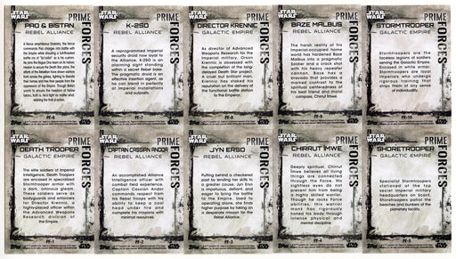 2017 Star Wars Rogue One Series 2 Prime Forces Chase Card Set PF-1/PF-10 Topps - TvMovieCards.com