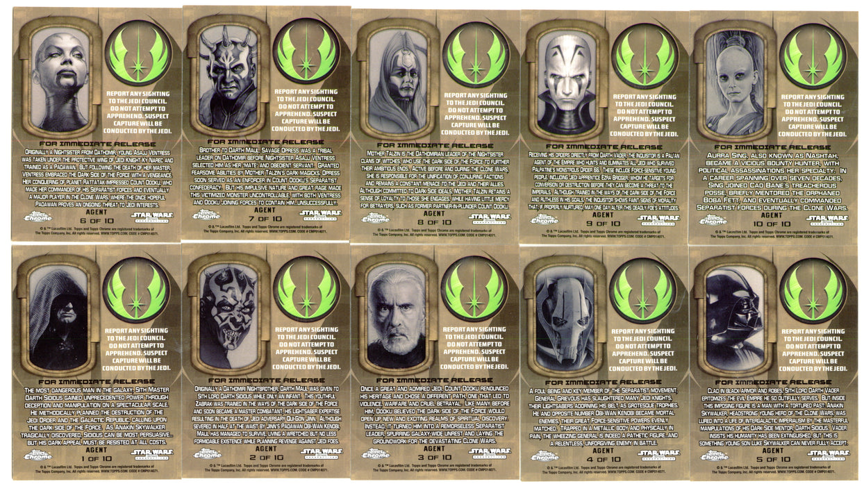 2015 Star Wars Chrome Perspectives Threat to the Republic Chase Card Set Topps - TvMovieCards.com