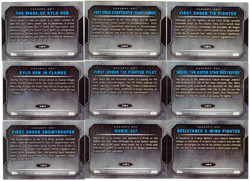 2016 Star Wars The Force Awakens Series 2 Concept Art Chase Card Set - TvMovieCards.com