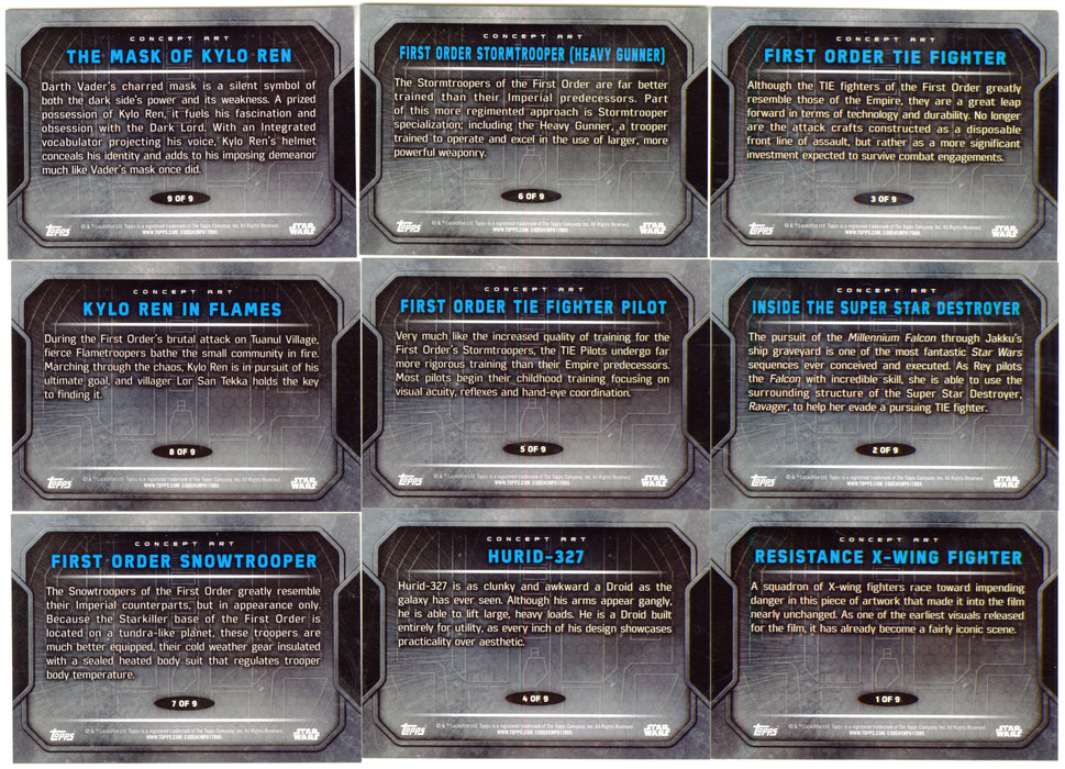 2016 Star Wars The Force Awakens Series 2 Concept Art Chase Card Set - TvMovieCards.com