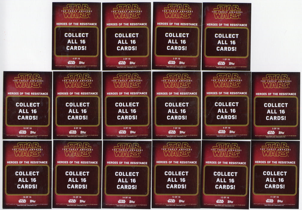 2016 Star Wars The Force Awakens Series 2 Heroes of the Resistance Chase Card Set - TvMovieCards.com