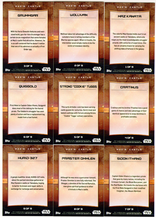 2016 Star Wars The Force Awakens Series 2 Maz's Castle Chase Card Set - TvMovieCards.com