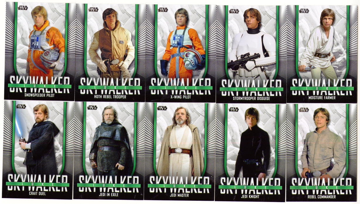 2019 Star Wars Skywalker Saga Luke Skywalker Iconic Looks Chase Card Set IL-1/10 - TvMovieCards.com