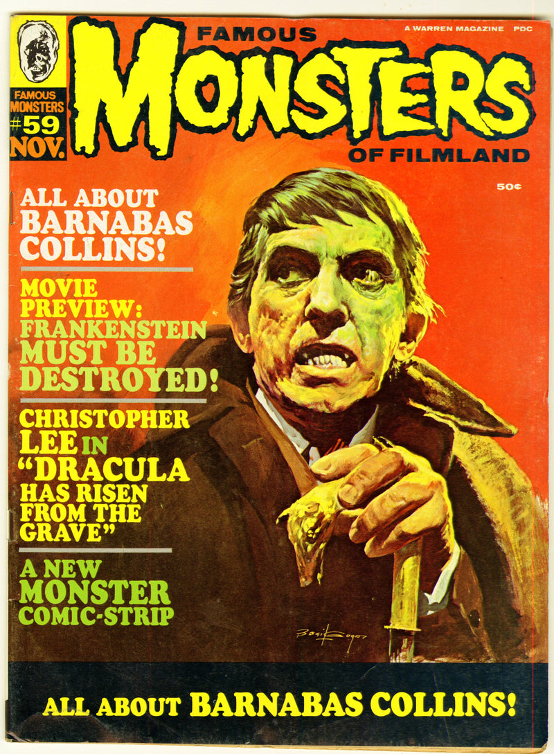 1969 Famous Monsters of Filmland Magazine #59 All About Barnabas Collins - TvMovieCards.com