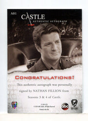 Castle Seasons 3 & 4 Nathan Fillion Autograph Card A01 - TvMovieCards.com