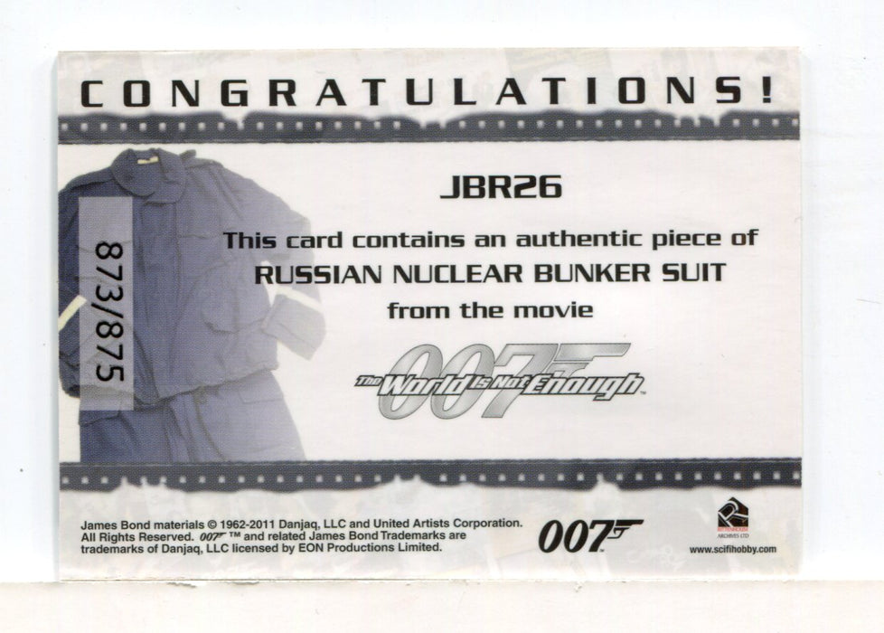 James Bond Mission Logs Russian Bunker Suit Relic Costume Card JBR26 #873/875