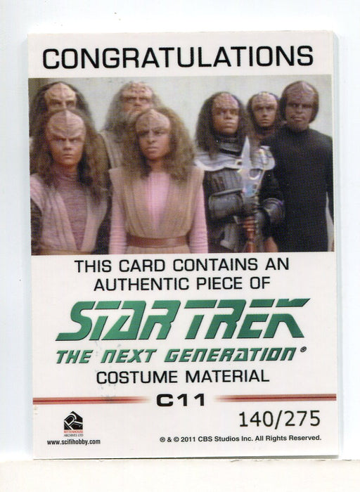 Star Trek TNG Heroes & Villains Costume Relic Card Klingon C11 #140/275