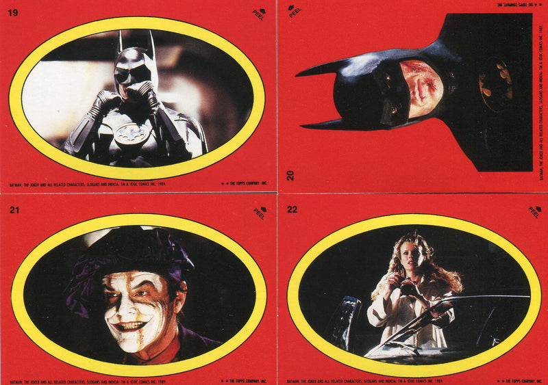 Batman Movie Series 1 Vintage Sticker Card Set 22 Sticker Cards Topps 1989 - TvMovieCards.com