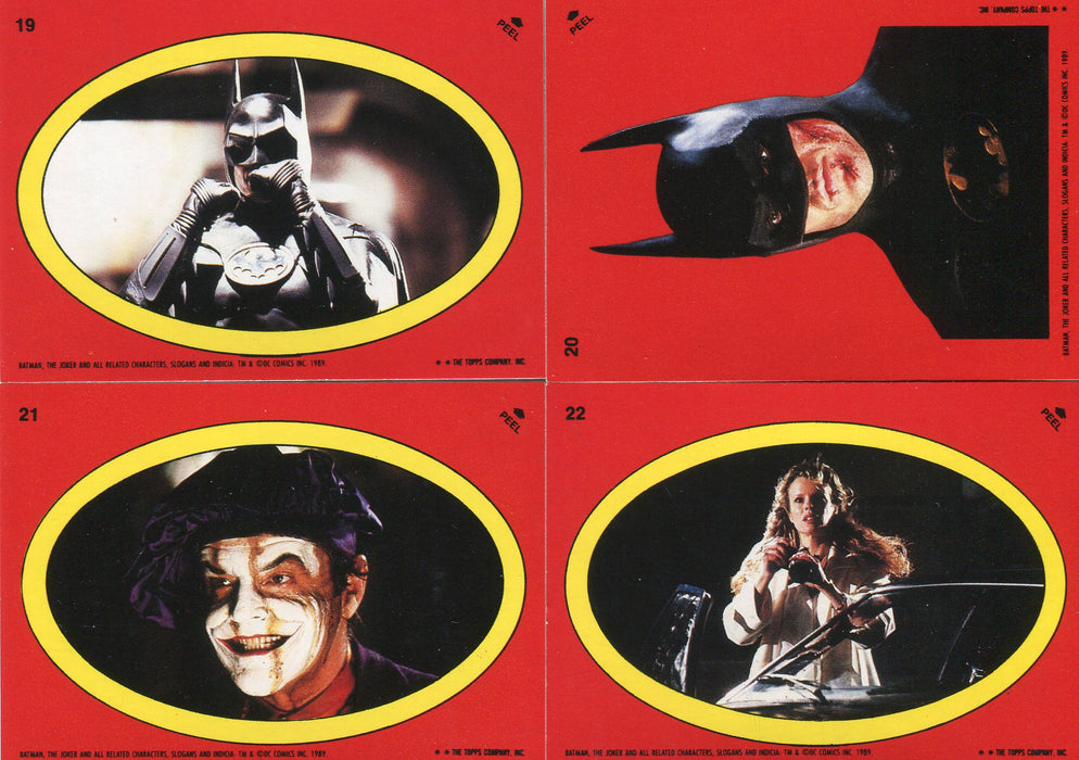 Batman Movie Series 1 Vintage Sticker Card Set 22 Sticker Cards Topps 1989