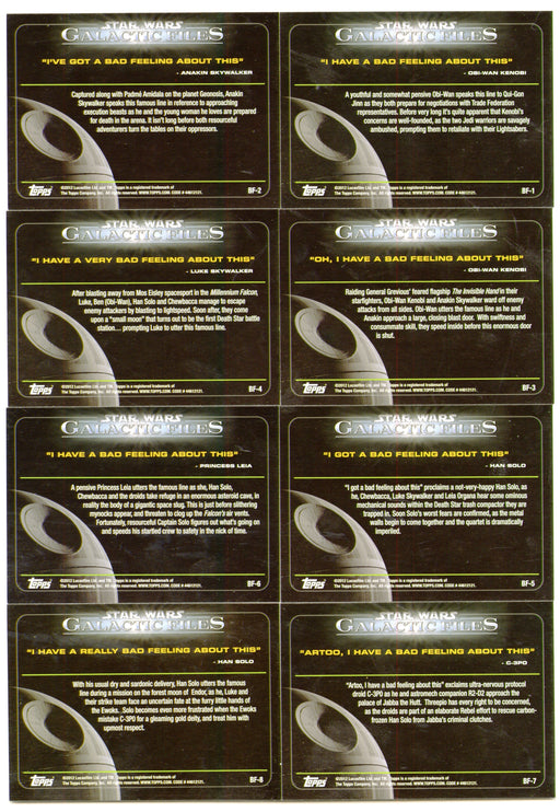 Star Wars Galactic Files "I Have a Bad Feeling About This" Chase Card Set BF-1-4 - TvMovieCards.com