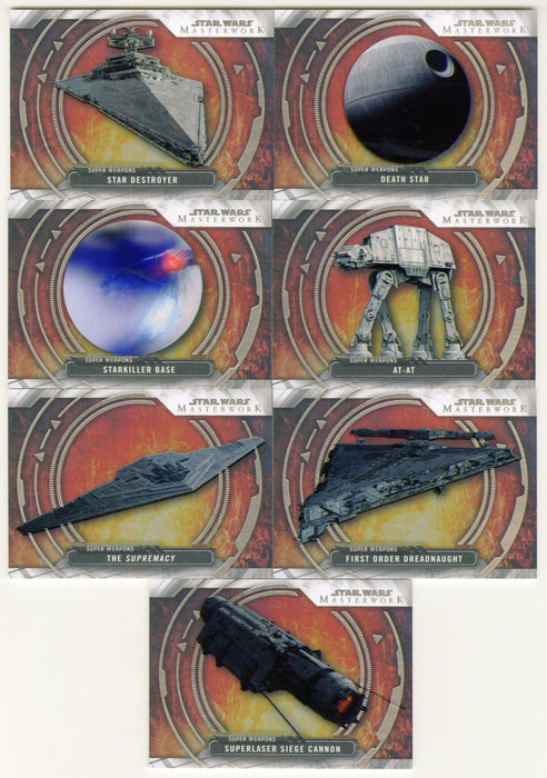 2018 Star Wars Masterwork Super Weapons Chase Card Set SW1 / SW7