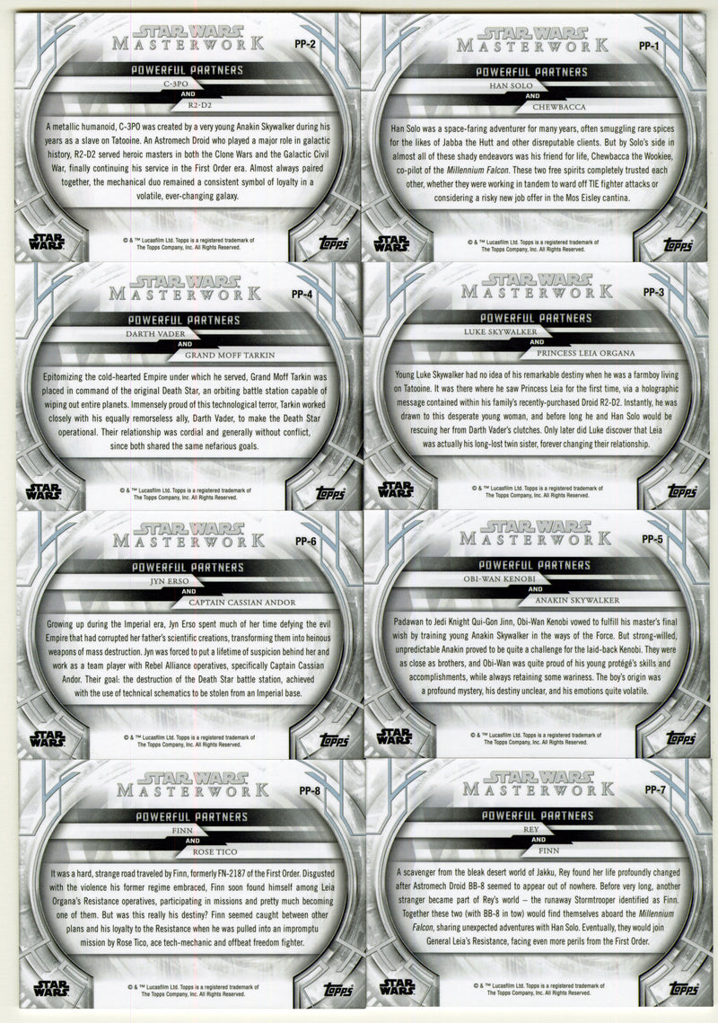 2018 Star Wars Masterwork Powerful Partners Chase Card Set PP-1 / PP-8 - TvMovieCards.com
