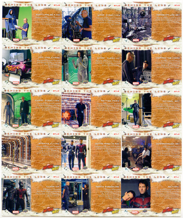 Ant-Man and the Wasp Movie Behind the Lens Chase Card Set Upper Deck 2018 BTL1-BTL15