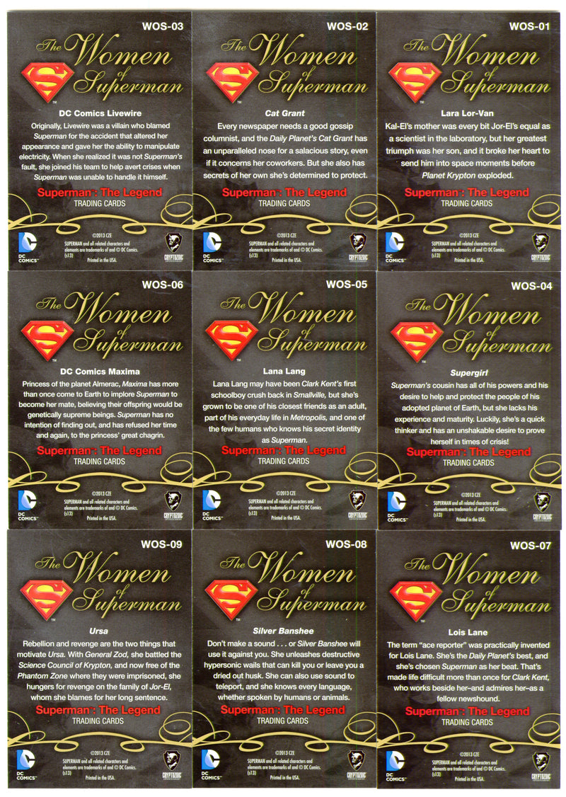 2013 DC Comics Superman: The Legend Women of the Superman Universe Card Set - TvMovieCards.com