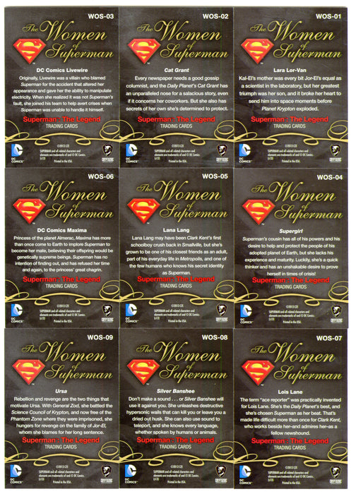 2013 DC Comics Superman: The Legend Women of the Superman Universe Card Set