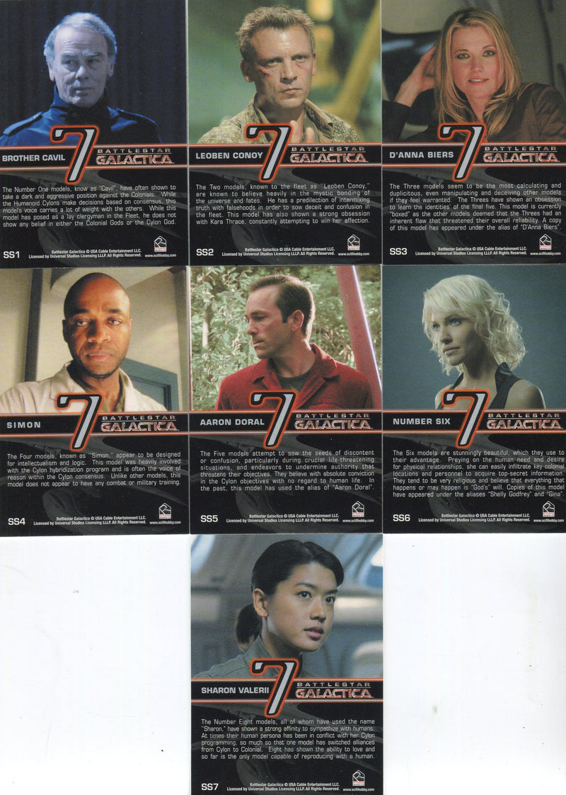 Battlestar Galactica Season Three Significant Seven Chase Card Set SS1 - SS7 - TvMovieCards.com
