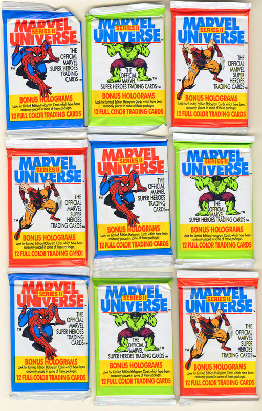Marvel Universe Series 2 II Trading Card Pack Lot 9 Sealed Packs Impel 1991 - TvMovieCards.com