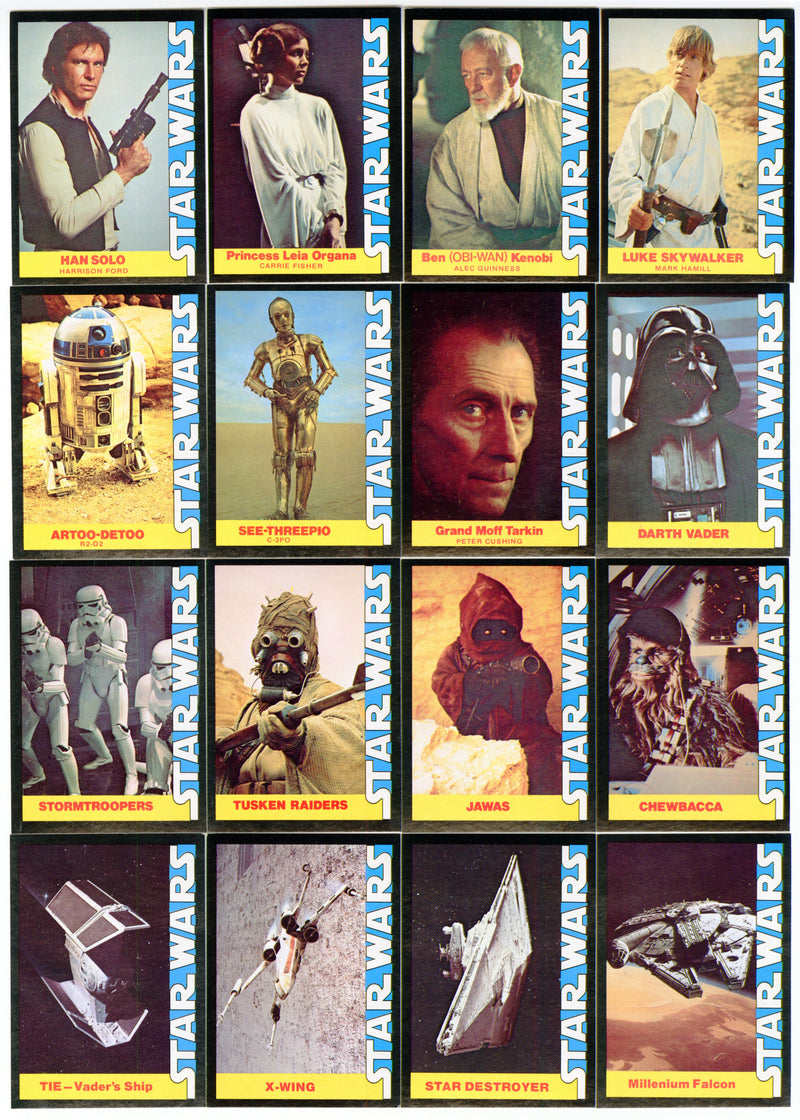 Star Wars 1977 Wonder Bread Vintage Trading Card Set 16 Cards - TvMovieCards.com