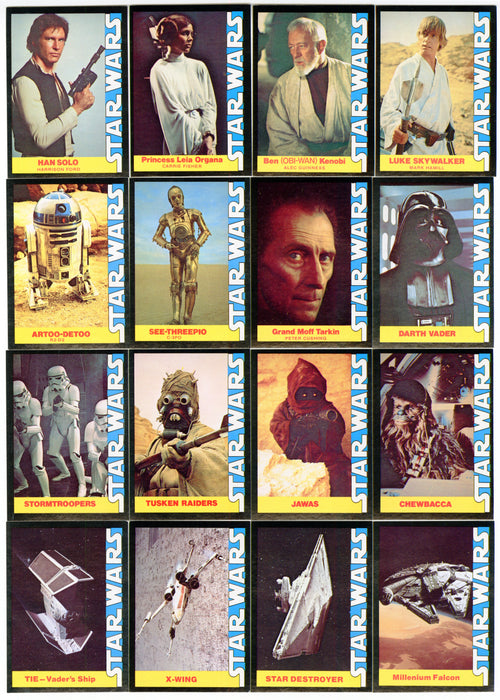 Star Wars 1977 Wonder Bread Vintage Trading Card Set 16 Cards