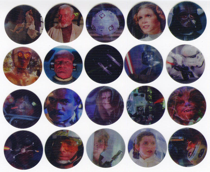 1997 Star Wars Trilogy Doritos 3D Lenticular Discs Pogs Complete Set #1-20