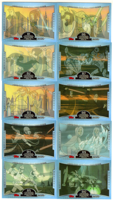 2004 Star Wars Clone Wars Battle Motion Lenticular Complete Set #B1-B10