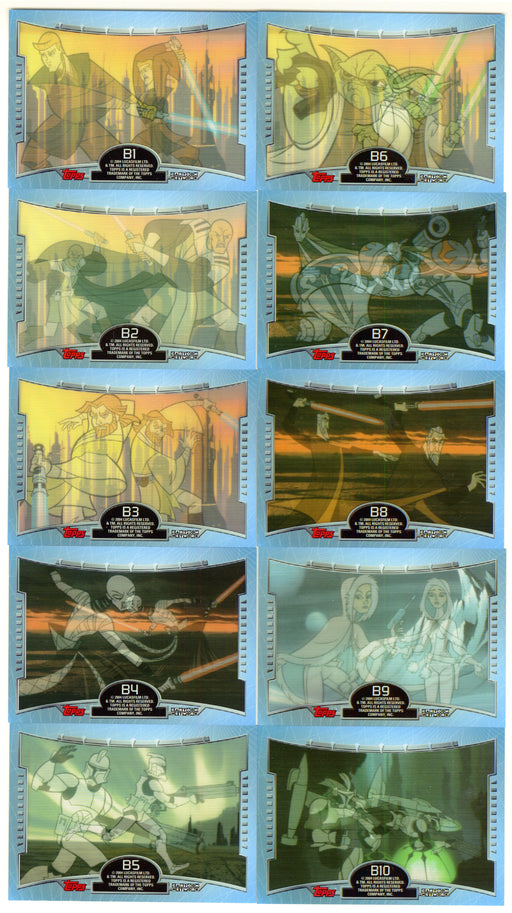 2004 Star Wars Clone Wars Battle Motion Lenticular Complete Set #B1-B10 - TvMovieCards.com