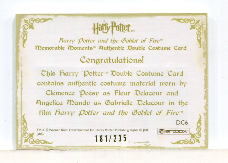 Harry Potter Memorable Moments Fleur Gabrielle Costume Card HP DC6 #181/235 - TvMovieCards.com
