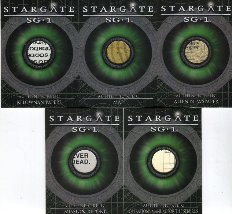 Stargate SG-1 Season Eight Relic Prop Card Set R10 R11 R12 R13 R14 #263 - TvMovieCards.com