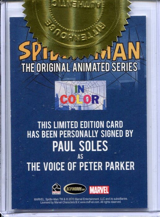 Spider-Man Animated Series Paul Soles Autograph Card & Lenticular Set - TvMovieCards.com