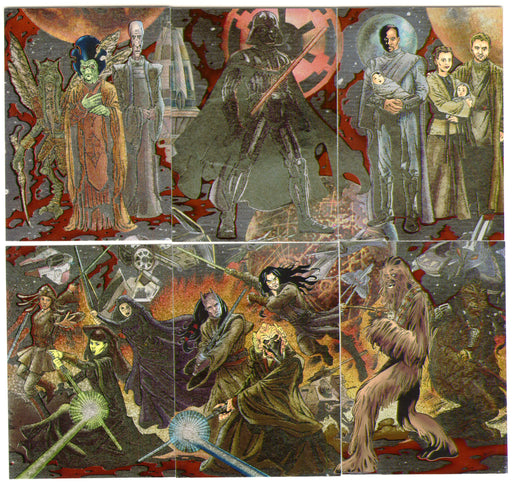 Star Wars Revenge of the Sith Etched Foil Panoramic Chase Card Set #1-#6 Topps - TvMovieCards.com