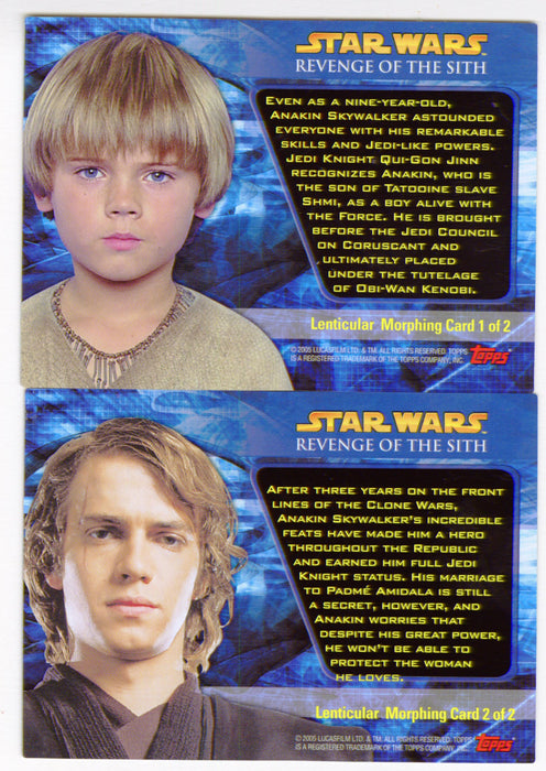 Star Wars Revenge of the Sith Lenticular Morphing Chase Card Set #1-2 - TvMovieCards.com