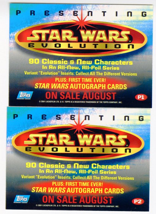 2001 Star Wars Evolution Promo Trading Card Set P1 & P2 Topps - TvMovieCards.com