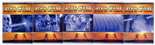 2002 Star Wars Attack of the Clones Panoramic Fold-Out Chase Card Set #1-5 Topps - TvMovieCards.com