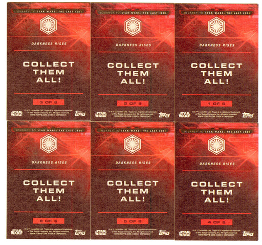 Journey To Star Wars Last Jedi Darkness Rises Chase Card Set #1-6 Topps - TvMovieCards.com