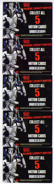 2008 Star Wars Clone Wars Rise of the Bounty Hunters Motion Chase Card Set #1-5 - TvMovieCards.com