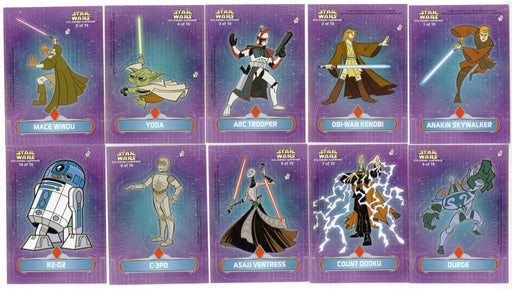 2004 Star Wars Clone Wars Die-Cut Stickers Chase Card Set #1-10 Topps - TvMovieCards.com