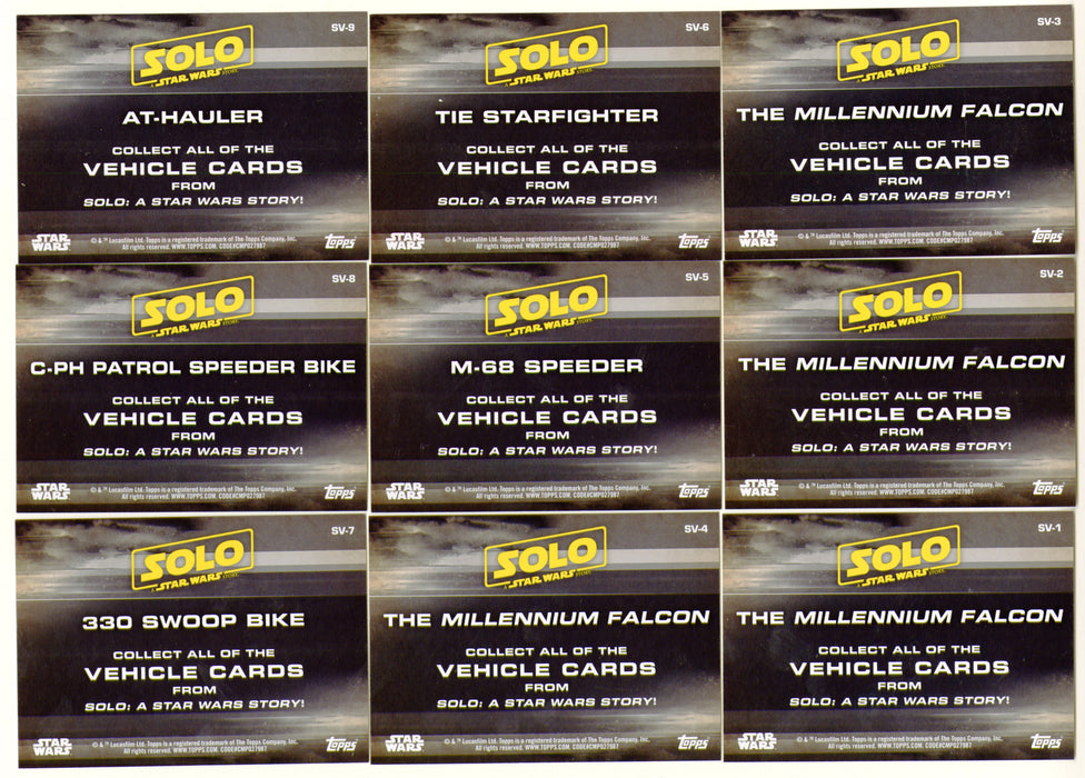 Solo: A Star Wars Story Ships and Vehicles Chase Card Set SV1-SV9 Topps 2018 - TvMovieCards.com