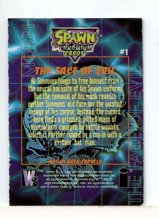 1996 Wildstorm Spawn Chromium The Face of Evil Lenticular Chase Card #1 - TvMovieCards.com