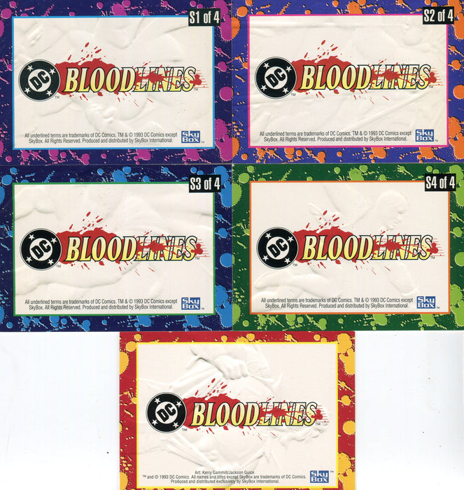 DC Bloodlines Embossed Foil Chase Card Set S1 thru S5 Skybox 1993 - TvMovieCards.com