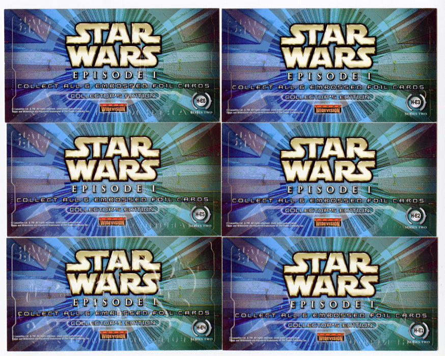 Star Wars Episode 1 Series 2 Widevision Embossed Foil Chase Card Set H-E1/6 - TvMovieCards.com