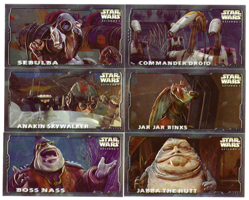 Star Wars Episode 1 Series 2 Widevision Embossed Foil Chase Card Set E1/6 - TvMovieCards.com