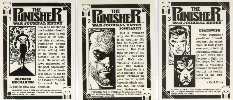Punisher War Journal Entry 3 Card Prism Subset Chase Card Set Comic Images 1992 - TvMovieCards.com
